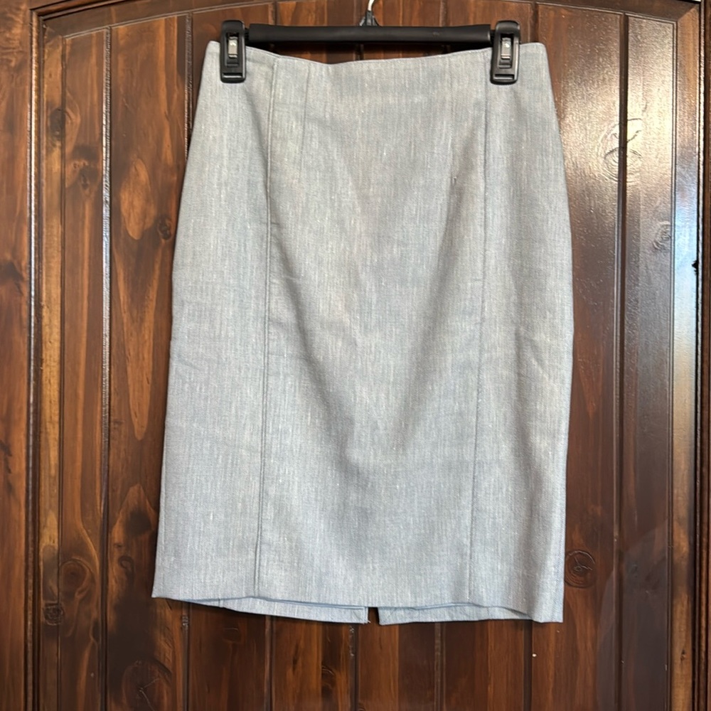 Grey linen pencil skirt fully lined size zero